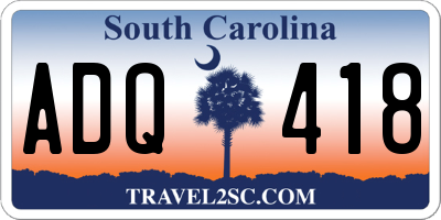 SC license plate ADQ418
