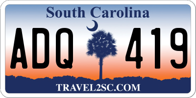 SC license plate ADQ419
