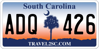 SC license plate ADQ426