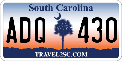 SC license plate ADQ430