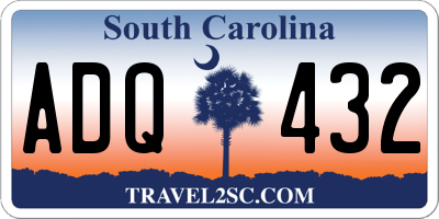 SC license plate ADQ432