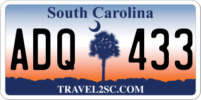SC license plate ADQ433