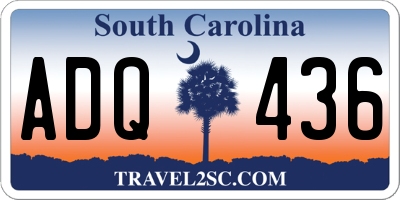 SC license plate ADQ436