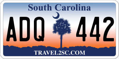 SC license plate ADQ442