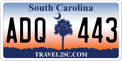 SC license plate ADQ443
