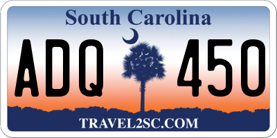 SC license plate ADQ450