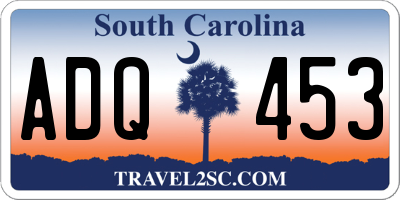 SC license plate ADQ453