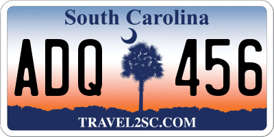 SC license plate ADQ456