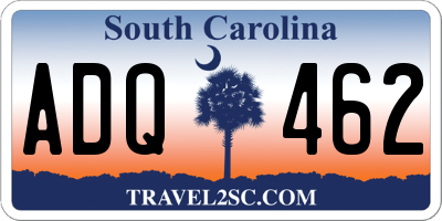 SC license plate ADQ462