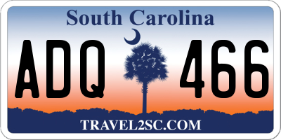 SC license plate ADQ466