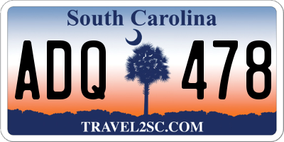 SC license plate ADQ478