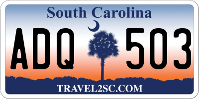 SC license plate ADQ503