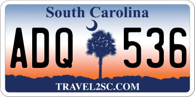 SC license plate ADQ536