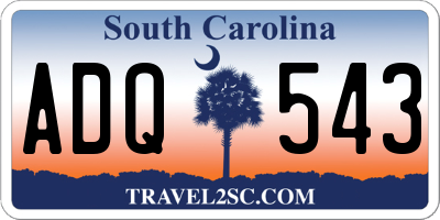 SC license plate ADQ543