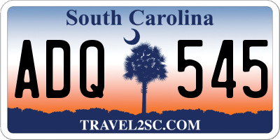 SC license plate ADQ545