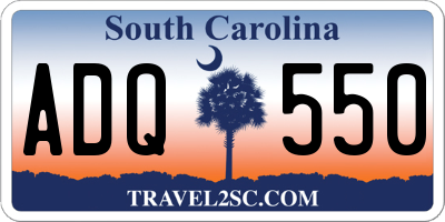 SC license plate ADQ550