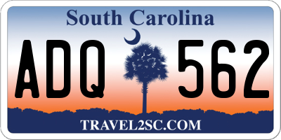 SC license plate ADQ562