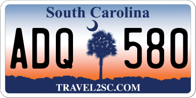 SC license plate ADQ580