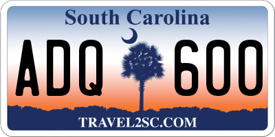 SC license plate ADQ600