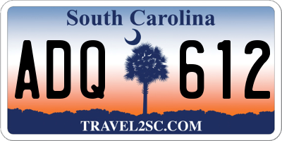SC license plate ADQ612