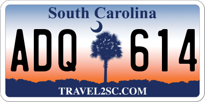 SC license plate ADQ614
