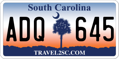 SC license plate ADQ645