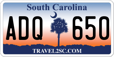 SC license plate ADQ650