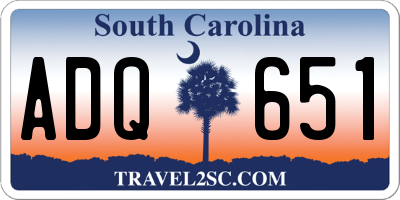 SC license plate ADQ651