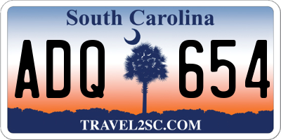SC license plate ADQ654
