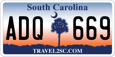 SC license plate ADQ669