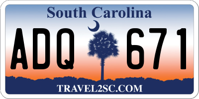 SC license plate ADQ671