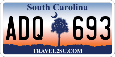 SC license plate ADQ693