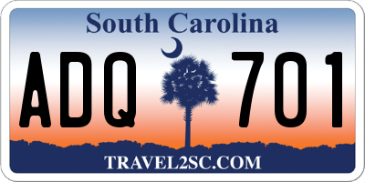 SC license plate ADQ701