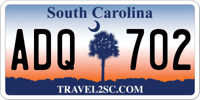 SC license plate ADQ702
