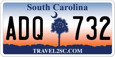 SC license plate ADQ732