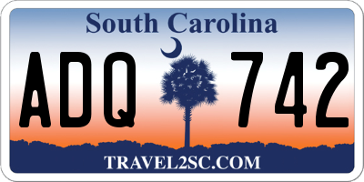 SC license plate ADQ742