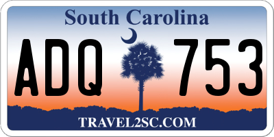 SC license plate ADQ753