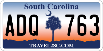 SC license plate ADQ763