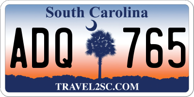 SC license plate ADQ765