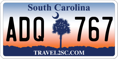 SC license plate ADQ767