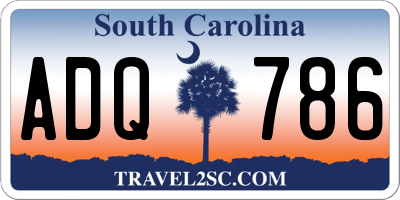 SC license plate ADQ786