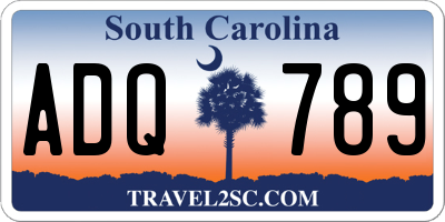SC license plate ADQ789