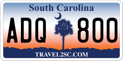 SC license plate ADQ800