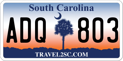 SC license plate ADQ803
