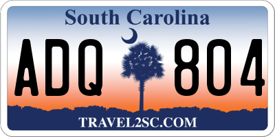 SC license plate ADQ804