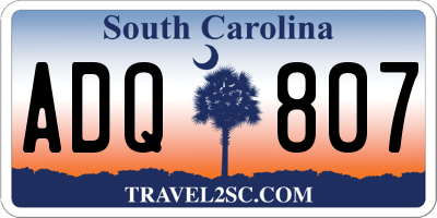 SC license plate ADQ807