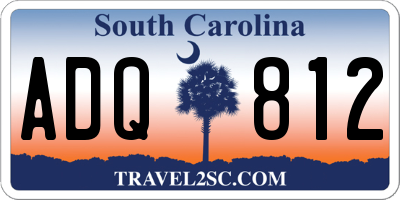 SC license plate ADQ812