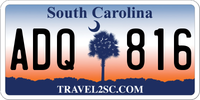 SC license plate ADQ816