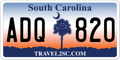 SC license plate ADQ820