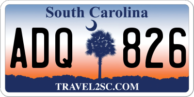 SC license plate ADQ826